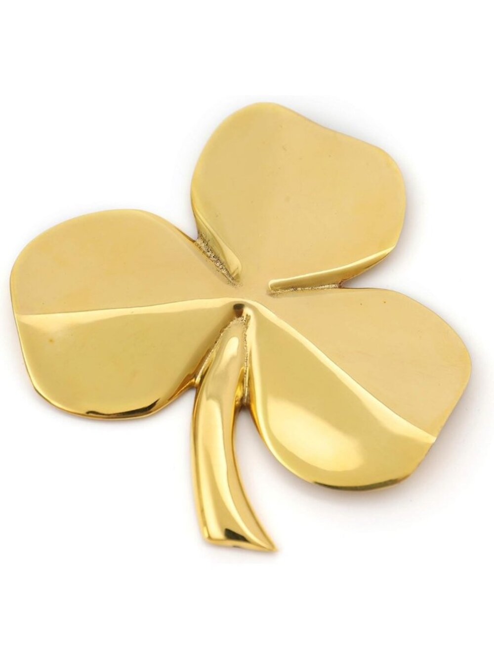 Brass Shamrock Wall Hanging - Good Luck Blessing Decor for Home or Office